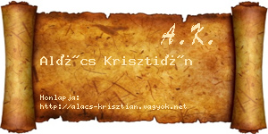 Alács Krisztián névjegykártya