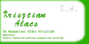 krisztian alacs business card